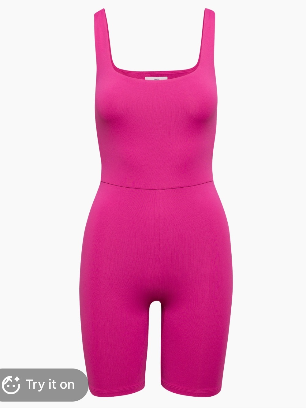 Aritzia Babaton Contour Squareneck Romper in Fuchsia; size XS